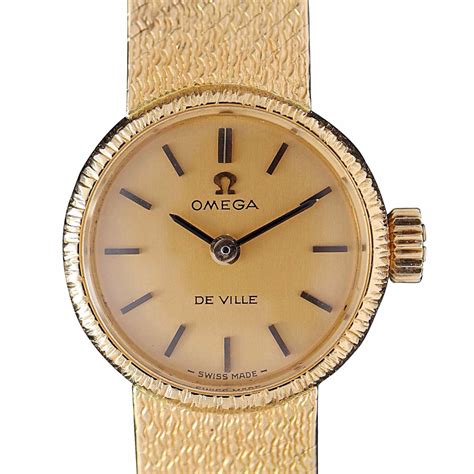 omega deville solid gold watch|omega deville ladies watch vintage.